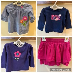 Good Lad Toddler Girls Tops and Ruffle Skirt Outfit Bundle Size 18 Months
